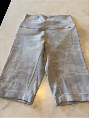 lululemon athletica Light Gray Camo High-Rise Biker Shorts